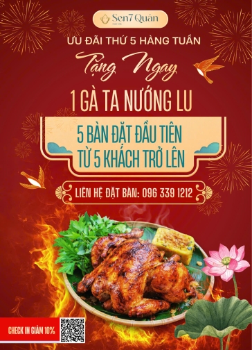 🔥 THỨ 5 RỰC RỠ - TẶNG NGAY GÀ TA NƯỚNG LU MIỄN PHÍ! 🔥