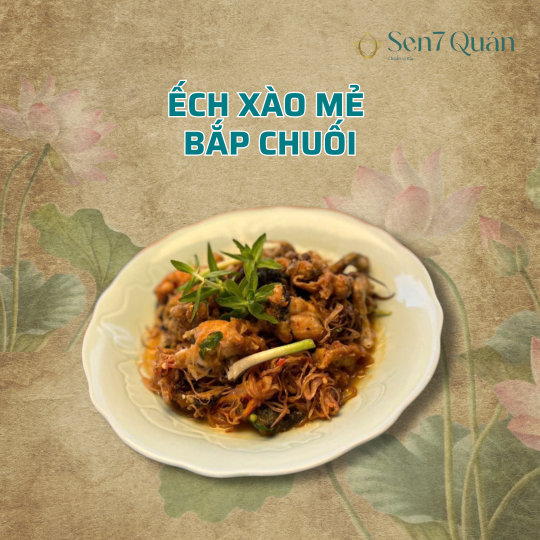 ẾCH XÀO MẺ BẮP CHUỐI