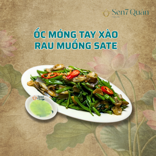 ỐC MÓNG TAY XÀO RAU MUỐNG SATE