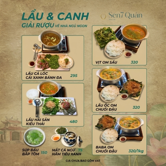  LẨU & CANH GIẢI RƯỢU
