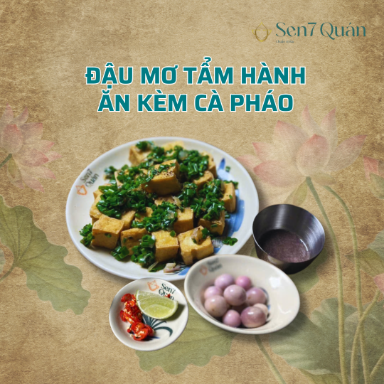 ĐẬU MƠ TẨM HÀNH ĂN KÈM CÀ PHÁO