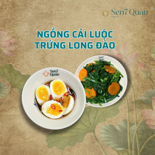 NGỒNG CẢI LUỘC TRỨNG LÒNG ĐÀO